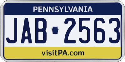 PA license plate JAB2563