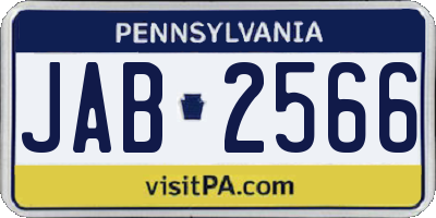 PA license plate JAB2566