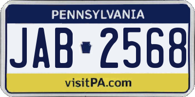 PA license plate JAB2568