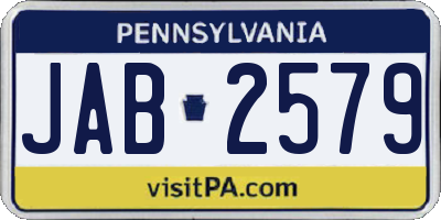 PA license plate JAB2579