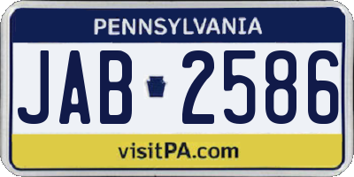 PA license plate JAB2586