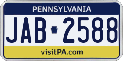 PA license plate JAB2588
