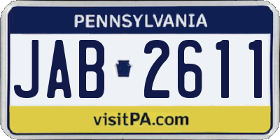 PA license plate JAB2611