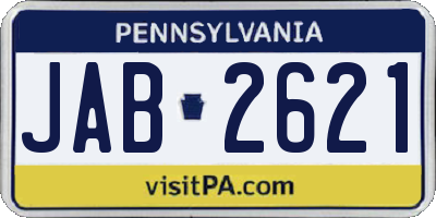 PA license plate JAB2621