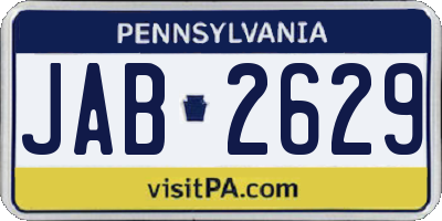 PA license plate JAB2629