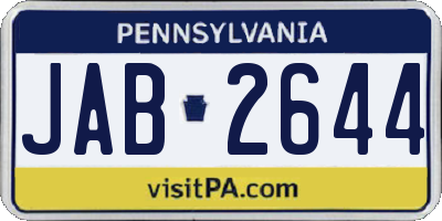 PA license plate JAB2644