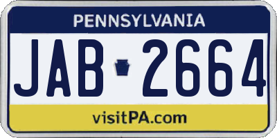 PA license plate JAB2664