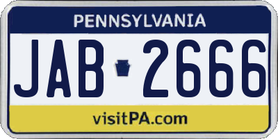 PA license plate JAB2666