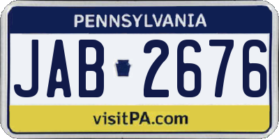 PA license plate JAB2676