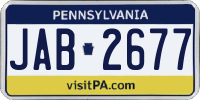 PA license plate JAB2677