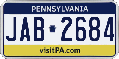 PA license plate JAB2684
