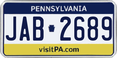 PA license plate JAB2689