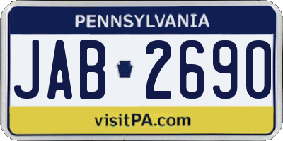 PA license plate JAB2690