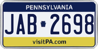 PA license plate JAB2698