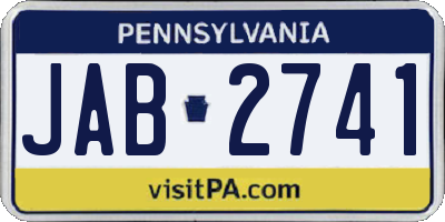 PA license plate JAB2741
