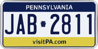 PA license plate JAB2811