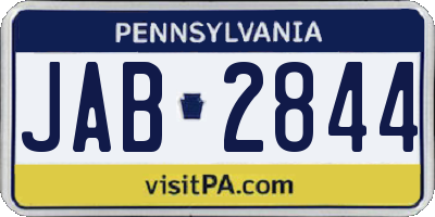 PA license plate JAB2844