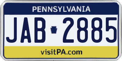 PA license plate JAB2885