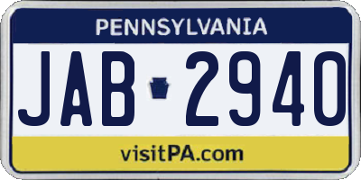 PA license plate JAB2940