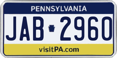 PA license plate JAB2960