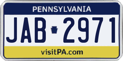 PA license plate JAB2971