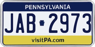 PA license plate JAB2973