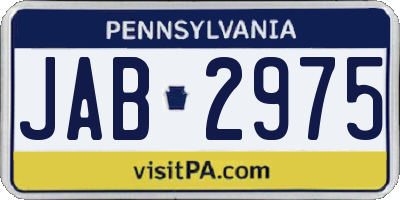 PA license plate JAB2975