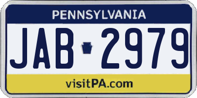 PA license plate JAB2979