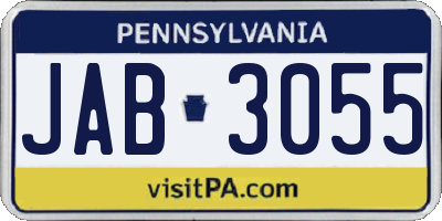 PA license plate JAB3055