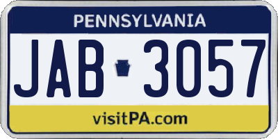 PA license plate JAB3057