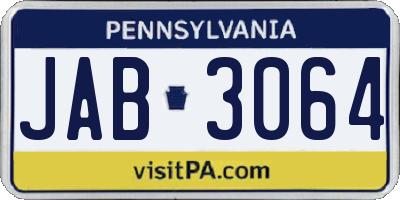 PA license plate JAB3064