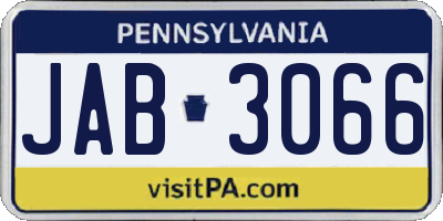 PA license plate JAB3066