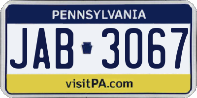 PA license plate JAB3067