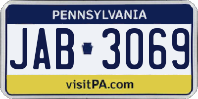 PA license plate JAB3069