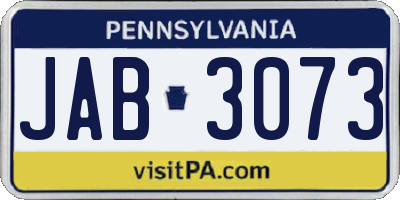 PA license plate JAB3073