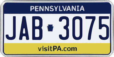 PA license plate JAB3075