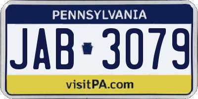 PA license plate JAB3079