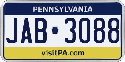 PA license plate JAB3088