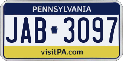 PA license plate JAB3097