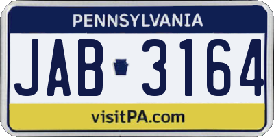 PA license plate JAB3164