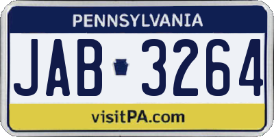 PA license plate JAB3264
