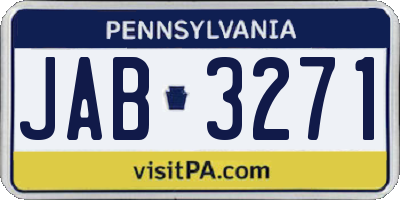 PA license plate JAB3271