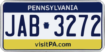 PA license plate JAB3272