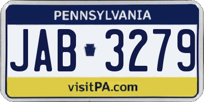 PA license plate JAB3279