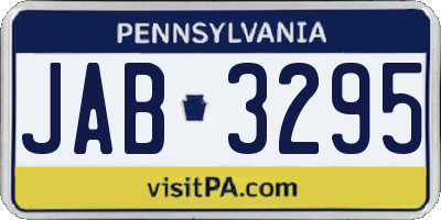 PA license plate JAB3295