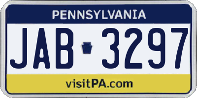 PA license plate JAB3297