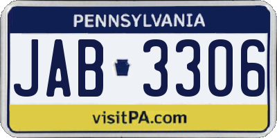 PA license plate JAB3306