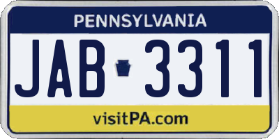 PA license plate JAB3311