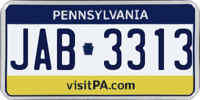 PA license plate JAB3313