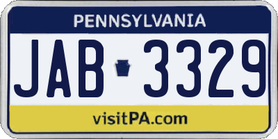 PA license plate JAB3329